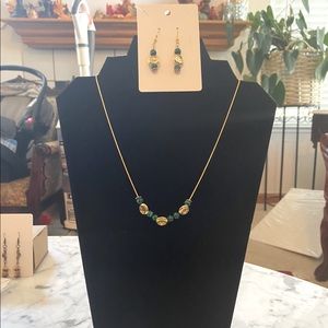 Handmade necklace and earrings set